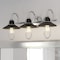 Vaxcel Galena 25.25 in W 3-Light Matte Black, Satin Nickel Nautical Coastal Bathroom Vanity Fixture W0403R - alternate 4