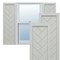 Ekena Millwork True Fit PVC Single Panel Herringbone Modern Style Fixed Mount Shutters, Hailstorm Gray, 18"W x 80"H TFP001HB18X080ST - alternate 1