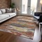 Homeroots 3' X 5' Orange Green And Gold Abstract Washable Indoor Outdoor Area Rug 612539 - alternate 2