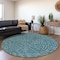 Homeroots 8' Teal Blue Gray And Ivory Round Polka Dot Washable Indoor Outdoor Area Rug 599090 - alternate 3