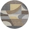 Homeroots 8' Brown Taupe And Wheat Round Geometric Washable Indoor Outdoor Area Rug 616720 - alternate 3