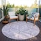 Homeroots 8' Lavender And Ivory Round Geometric Washable Indoor Outdoor Area Rug 613015 - alternate 5