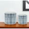Homeroots Set of Two White And Blue Ceramic Lattice 2 Ounce Round Pot Planters, 2PK 517988 - alternate 3