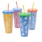 Gibson Peanuts 70th Anniversary 4Pc Plastic 23.6oz Tumbler set with Lid and Straw in Assorted Colors 129407.01 - alternate 1