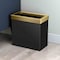 Gatco Modern Rectangular 3 Gal. Wastebasket, Matte Black/Brushed Brass Lid 1938 - alternate 3