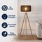 Jonathan Y Adriel 52" Mid-Century Modern Tripod Wood w/Ribbed Cocoon Pumpkin Shade LED Floor Lamp, Black/Light B JYL4201C - alternate 3