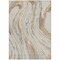 Homeroots 3' X 5' Beige Teal Blue And Ivory Abstract Washable Indoor Outdoor Area Rug 600204 - alternate 4