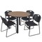 Regency Round Kee Breakroom Table W/ 4 Zeng Stack Chairs, 48 in W, 48 in L, Noble Oak TB48RNDNOBPBK44BK - alternate 1