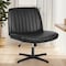 Yssoa Criss Cross Legged Chair with Back No Wheels Office Desk Chair 3A88FNCHAIROFFICELEABLK01 - alternate 4