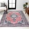 Jonathan Y Bausch Bohemian Distressed Chenille Non-Slip Washable Dark Pink/Black/White 5ft x 8ft Area Rug WSH201B-5 - alternate 2