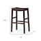 Homeroots 31" Brown Faux Leather and Solid Wood Backless Bar Height Bar Chair 632397 - alternate 3