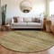 Homeroots 8' Fern Green And Taupe Round Abstract Washable Indoor Outdoor Area Rug 618276 - alternate 4