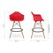 Homeroots 28" Red And Brown Heavy Duty Plastic And Solid Wood Low Back Counter Height Bar Chair 520679 - alternate 4