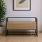 Homeroots 42in Taupe and Black Metal Storage Bench with Flip Top 489778 - alternate 6