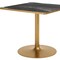 Homeroots 36" Black and Gold Faux Marble and Steel Pedestal Base Square Dining Table 720928 - alternate 3