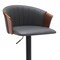Armen Living Lydia Adjustable Walnut Wood Bar Stool in Gray Faux Leather with Black Metal LCLYBAWAGRY - alternate 6