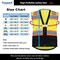 Protectx Class 2 High Visibility Safety Vest, 6 Pockets, Zipper Front, Mesh Back, Lime Green/Black SV-120SM4-GNBK-S - alternate 3