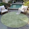Homeroots 8' Green Round Washable Indoor Outdoor Area Rug 598820 - alternate 2