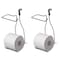 Basicwise Chrome Over the Tank 2 Slots Toilet Tissue Paper Holder Organizer for Bathroom Storage, Set of 2 QI004449.2 - alternate 5