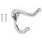 Prosource Coat and Hat Hook, 20 lb, 2-Hook, 1 in Opening, Zinc, Chrome H62-B072 - alternate 1