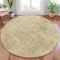 Homeroots 8' Sage And Beige Round Abstract Washable Indoor Outdoor Area Rug 630539 - alternate 3