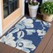 Homeroots 3' X 5' Navy Blue Denim Blue And Ivory Floral Washable Indoor Outdoor Area Rug 589554 - alternate 1