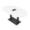 Skutchi Designs Racetrack Conference Table With Power Unit, 36 in W, 60 in L, White HAR-RAC-36X60-DOU.BK-W960-EBLK - alternate 1