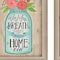 Homeroots Set Of Two Mason Jars Floral Brown Framed Print Wall Art, 2PK 405708 - alternate 2