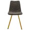 Leisuremod Markley Modern Leather Dining Chair with Gold Legs, Grey, 2PK MCG18GR2 - alternate 3
