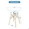 Fab Glass And Mirror Dining Table Round - Wooden Table Base with Round Glass Dining Table Top, 42Inches Flat, 1/2in DT-42WD - alternate 2