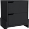 Homeroots 20" Black Wood Two Drawer Nightstand 543694 - alternate 5