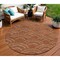 Homeroots 8' Orange Gold And Ivory Round Geometric Washable Indoor Outdoor Area Rug 615220 - alternate 1