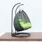 Leisuremod Charcoal Wicker Hanging 2 person Egg Swing Chair with Light Green Cushions ESCCH-57LG - alternate 4