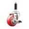 Service Caster 3.5 Inch 316SS Red Polyurethane Swivel 7/8 Inch Expanding Stem Caster Brake SCC-SS316EX20S3514-PPUB-RED-TLB-78 - alternate 1