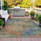 Homeroots 5' X 8' Denim Blue Beige And Copper Abstract Washable Indoor Outdoor Area Rug 630730 - alternate 5
