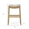 Homeroots 31" Beige and Natural Fabric and Solid Wood Backless Bar Height Bar Chair 632486 - alternate 2