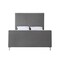 Homeroots Gray Solid Wood Queen Upholstered Velvet Bed 544766 - alternate 4