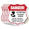 Signmission Pregnant Women Shield Sign Danger! Atten, 6 inch X 6 inch, Vinyl Decal, 5PK SHI-D-5PACK-6-433 - alternate 1