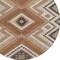 Homeroots 8' Copper Brown And Beige Round Tribal Washable Indoor Outdoor Area Rug 598108 - alternate 3