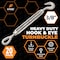 Xpose Safety 3/8in Hook and Eye Turnbuckle, Heavy Duty Galvanized Steel Turn Buckles, 20PK GTB38-HE-20-X-S - alternate 4