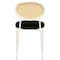 Leisuremod Euston Velvet Dining Chair with Woven Rattan Backrest & Stainless Frame, 2PK ECW17BL2 - alternate 3