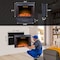 Edendirect 35.63-in W Black Wall mount LED Wall-mount Electric Fireplace with Remote Control Included ZR-EF33T - alternate 4