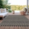 Homeroots 8' X 10' Black And Taupe Striped Washable Indoor Outdoor Area Rug 610519 - alternate 2