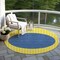 Homeroots 8' Yellow And Blue Round Striped Washable Indoor Outdoor Area Rug 597213 - alternate 3