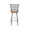 Holland Bar Stool Co 410 Jackie Stainless Steel 36in Swivel Bar Stool with Medium Oak Seat 41036SSMedOak - alternate 3