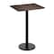 Flash Furniture 30" x 24" Tabletop, Seamless Surface Technology, Dark Brown with 18" Round Black Bar Height Base ST-REC2430-WBR-TR18B-GG - alternate 1