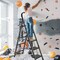 Wrightmaster 4.4 ft. Aluminum Step Ladder, 9 ft. Reach with Non-Marring Feet and Shelf, 330 lb. Capacity ZoroJLHWBT-BLACK - alternate 3