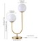 Homeroots 28" Gold Metal Two Light Novelty Table Lamp With White Globe Shade 546101 - alternate 3