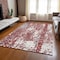 Homeroots 5' X 8' Burgundy And Ivory Abstract Washable Indoor Outdoor Area Rug 612942 - alternate 6