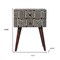 Homeroots 23" Black Solid Wood Two Drawer Nightstand 651751 - alternate 4